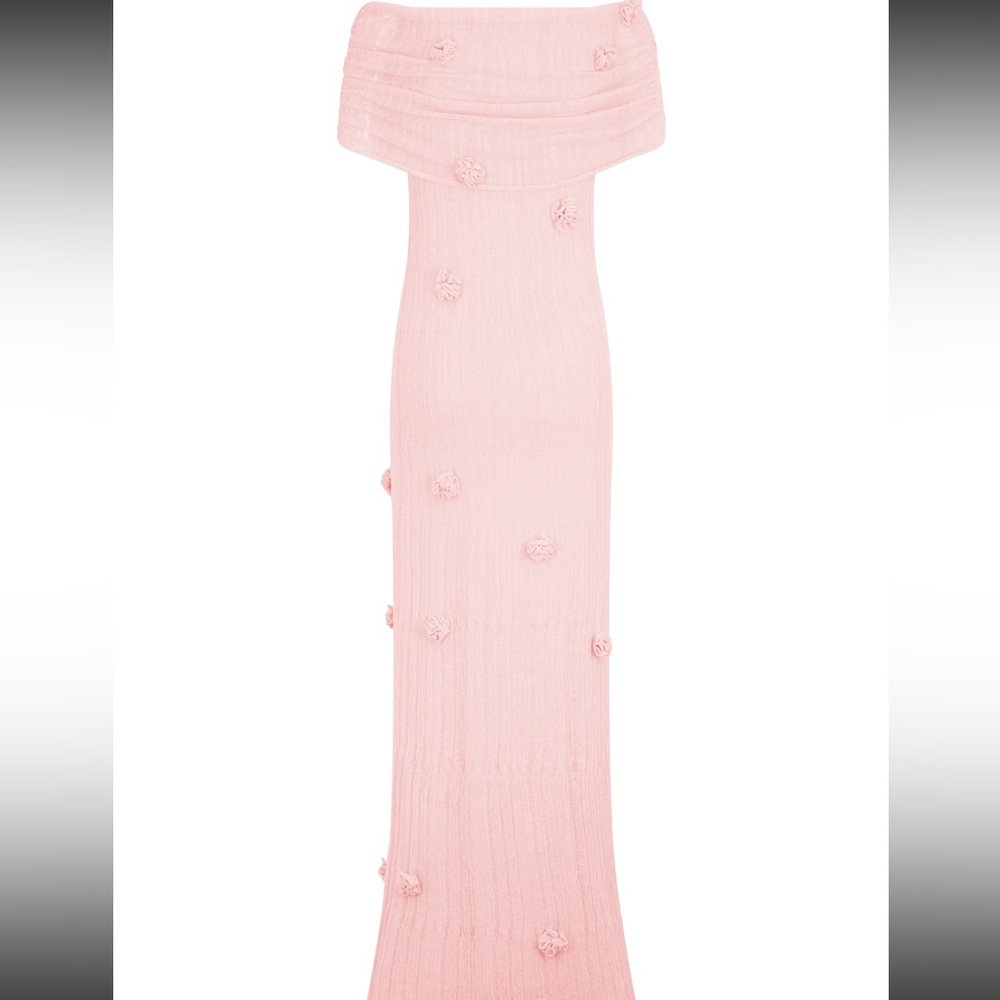 Meshki Pink Knit Maxi Dress